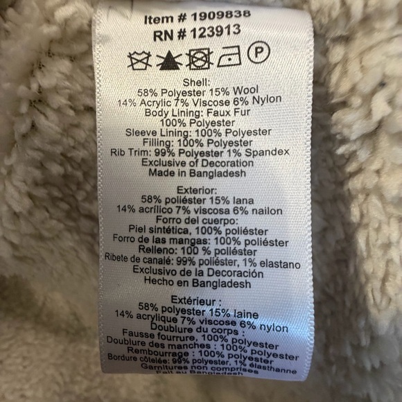 NWT Jachs Men's medium fleece lined wool blend Shirt Jacket shacket barn coat - Picture 12 of 15